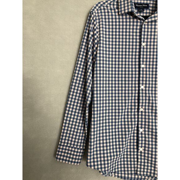 Mizzen+Main Men's  Medium Trim Leeward Gingham Button-Up Shirt - Picture 3 of 7